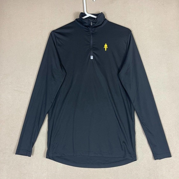 Gold's Gym Shirt Adult Medium Black Mock Neck Logo Long Sleeve Performance Women - Picture 1 of 10